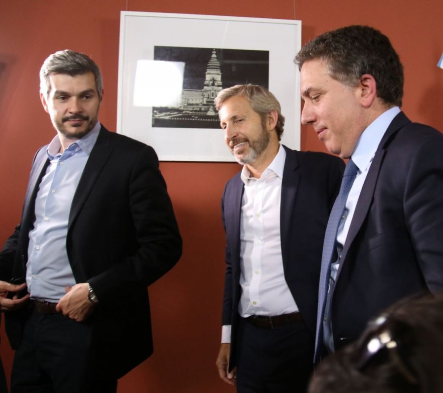 FOTO ARCHIVO NA TRIDENTE. Pe&ntilde;a, Frigerio y Dujovne defienden la marcha de la econom&iacute;a.