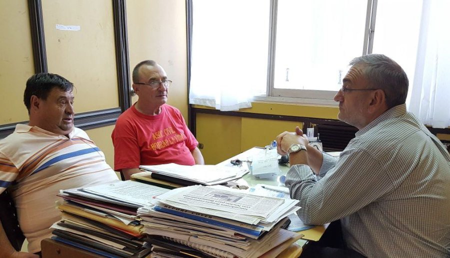 FOTO PRENSA AC// REUNION,/ Echeverr&iacute;a, Minighini y Calvo durante el encuentro.