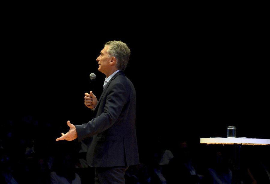 FOTO ARCHIVO NA OSCURO. Macri el viernes al encabezar reuni&oacute;n del gabinete ampliado en el CCK.