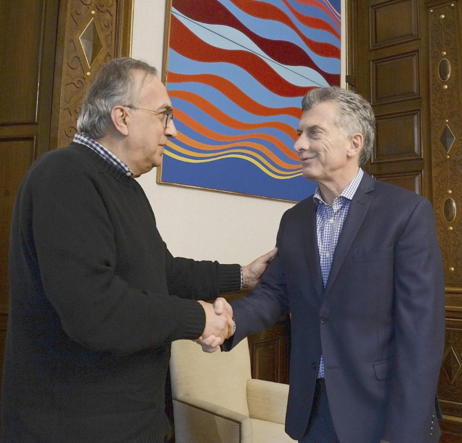 FOTO ARCHIVO NA MACRI. Esta semana junto al CEO de Fiat, Sergio Marchionne.