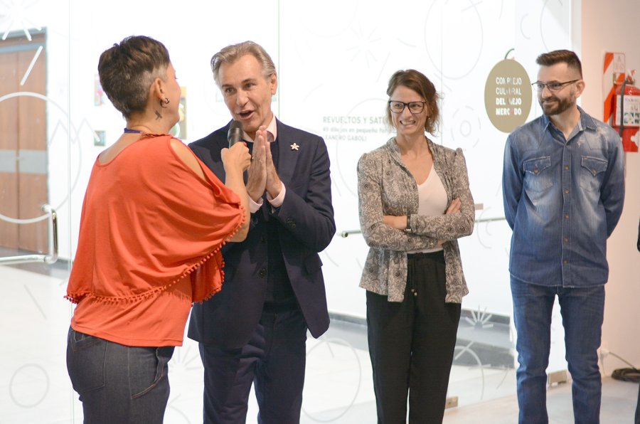 FOTO M. LIOTTA// APERTURA./ Ximena Pitta, Grillo Demo, Mar&iacute;a Josefa Sabellotti y Eduardo Schaberger en la habilitaci&oacute;n de las muestras.