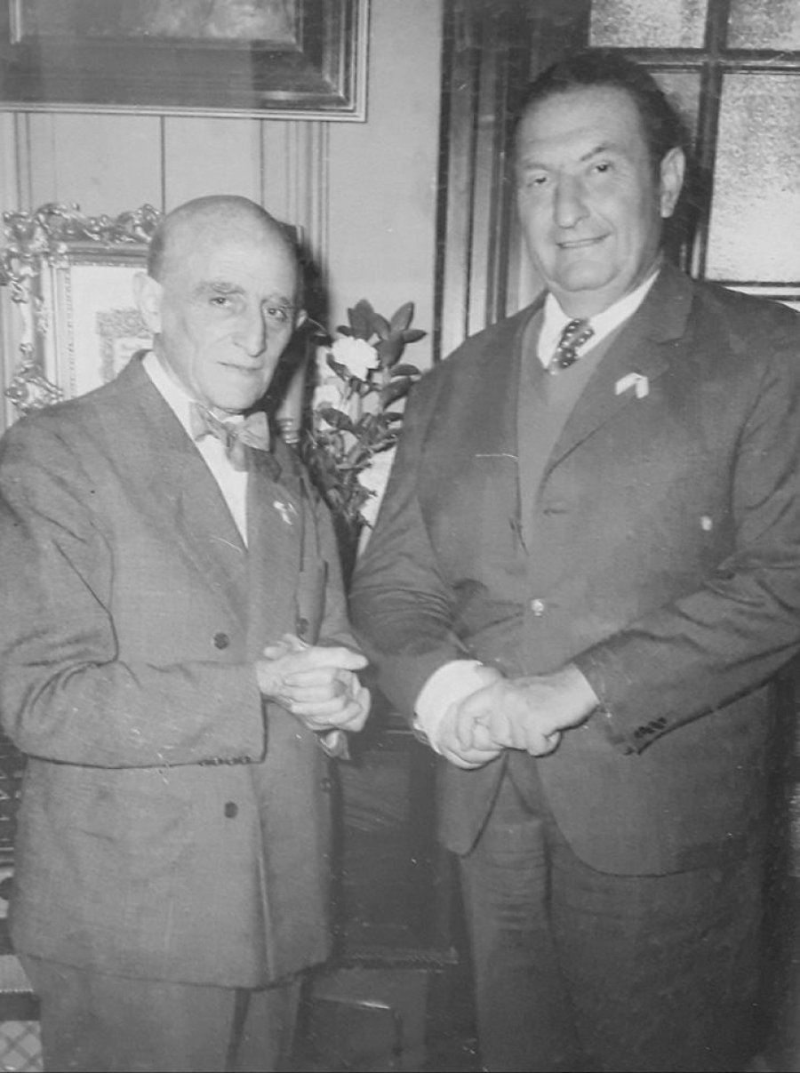 FOTO ARCHIVO F. ALGABA VISITA ILUSTRE./ Benito Quinquela Mart&iacute;n y Antonio Terragni.