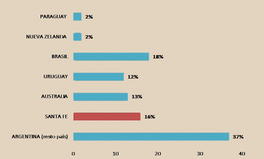 GRAFICOS IERAL LITORAL - FUNDACION MEDITERRANEA Exportaciones de carne bovina de Argentina, según características del mercado de destino, 2010/2017 (en tn). Evolución del consumo y producción de carne bovina proyectados, el tamaño de la burbuja refie