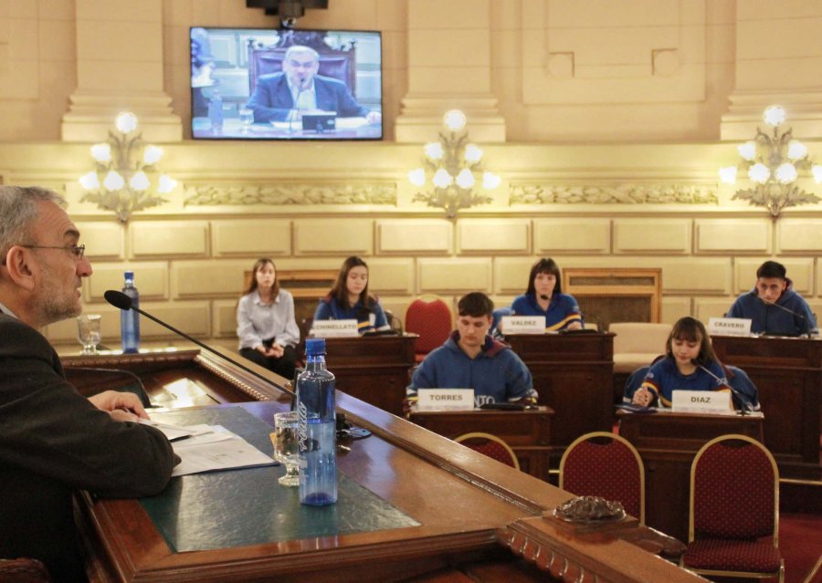 FOTO PRENSA AC// EN EL SENADO./ El grupo tacuralense defendiendo sus proyectos. CLUCELLENSES./ Ofrecieron reconocimiento a destacados profesionales de la salud.