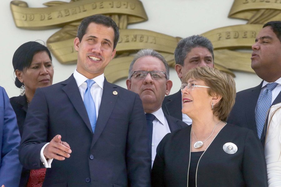 FOTO AFP-NA REUNION. Bachelet junto a Guaid&oacute;.