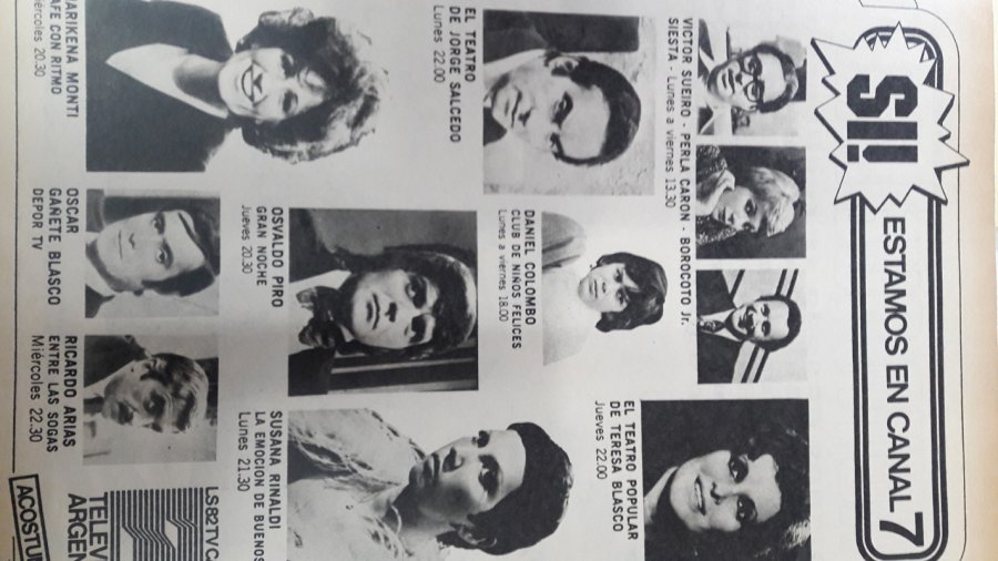 FOTO ARCHIVO EDP// PUBLICIDAD.- La grilla semanal de Canal 7 en 1974.