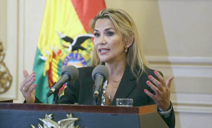 FOTO AFP JEANNINE A&Ntilde;EZ. La recientemente autoproclamada Presidenta de Bolivia.