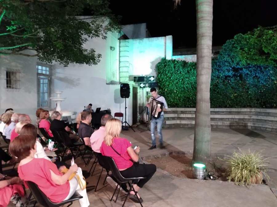 MUSICA Y DANZA. Momento de un espect&aacute;culo en la ciudad.