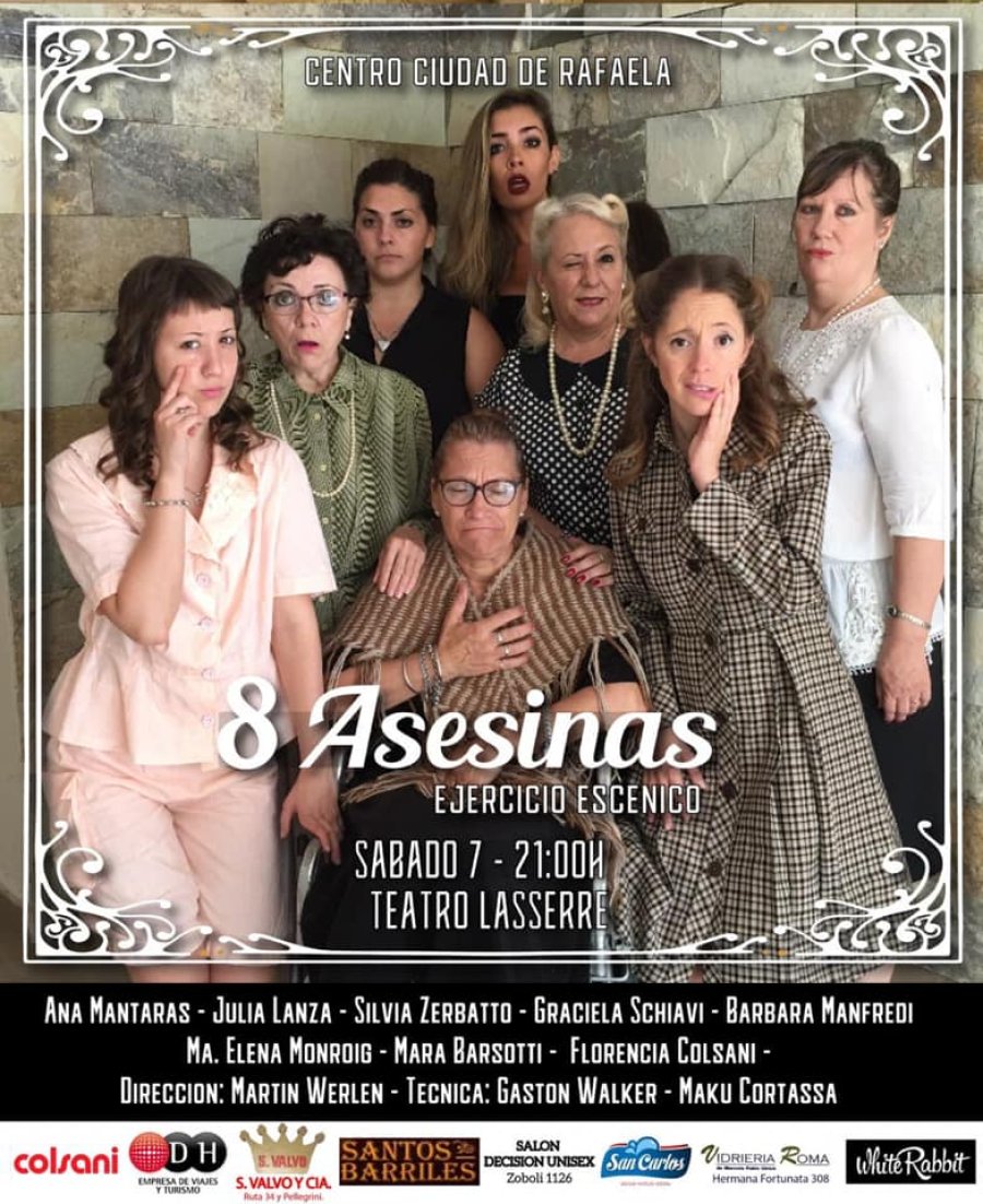 FOTO PRENSA TEATRO// OCHO ASESINAS./ El elenco que da vida a la historia que se desarrollar&aacute; el 7 de marzo.