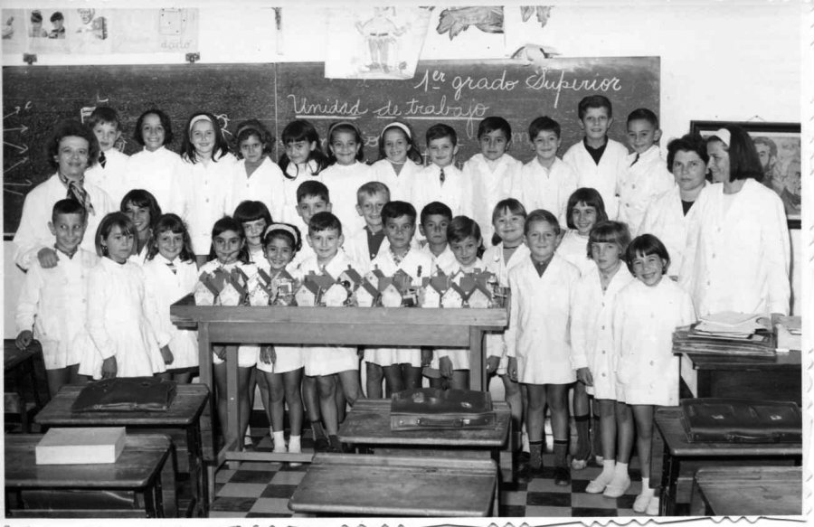 ARCHIVO DE LA NOSTALGIA TIEMPOS FELICES.- Primero Superior &ldquo;B&rdquo;, turno tarde, Escuela Belgrano, 1966.