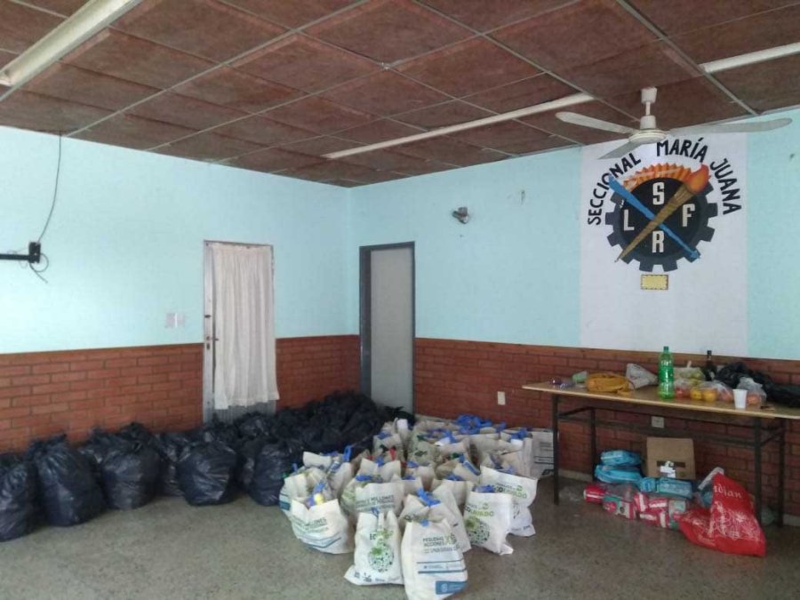 FOTO PRENSA LUZ Y FUERZA// APORTE// Vista parcial de los donativos reunidos.