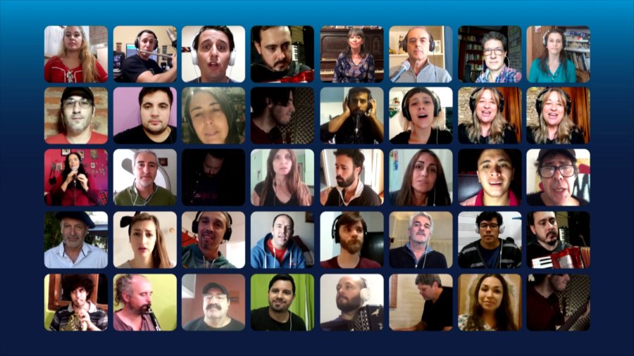 FOTO SCS// ARTISTAS./ Los santafesinos que participaron del v&iacute;deo con un mensaje de esperanza.