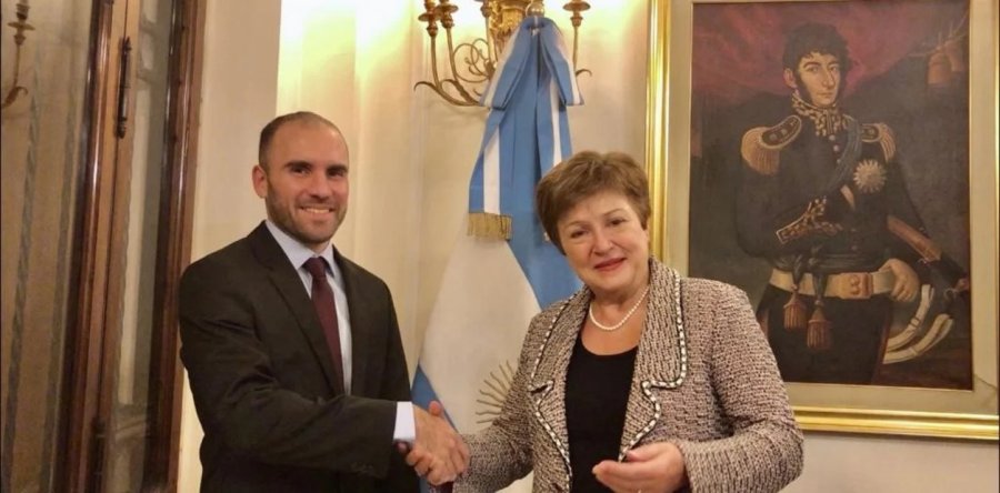 FOTO ARCHIVO EL SALUDO. Mart&iacute;n Guzm&aacute;n, ministro de Econom&iacute;a de Argentina y Kristalina Georgieva, directora del FMI.
