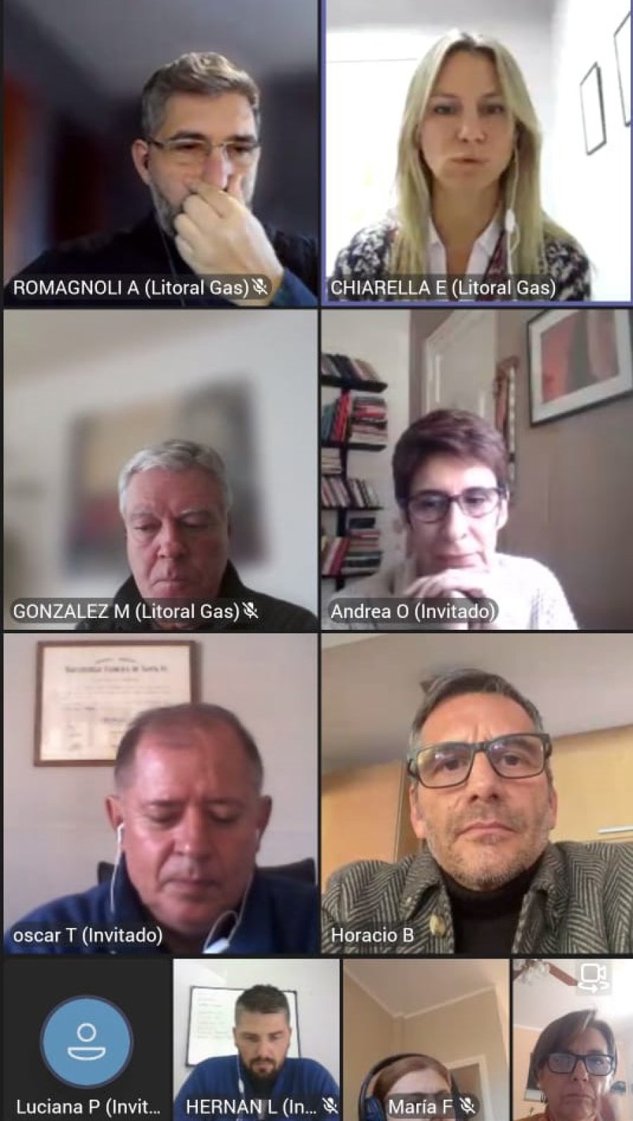 FOTO PRENSA CONCEJO// ENCUENTRO VIRTUAL// En la oportunidad representantes de Litoral Gas fueron consultados por reclamos de los vecinos.