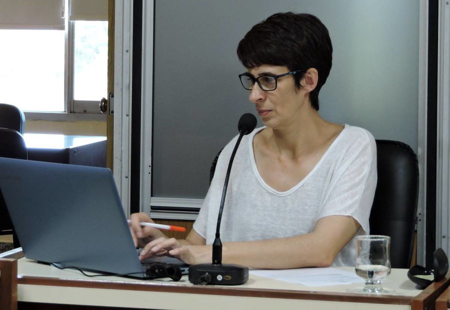 FOTO PRENSA AO// ANDREA OCHAT// La concejal hizo o&iacute;r su disconformidad por la distribuci&oacute;n de viviendas.