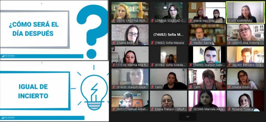 FOTO PRENSA UCES// CHARLA VIRTUAL// Quienes participaron de la actividad que cumpli&oacute; una d&eacute;cada.