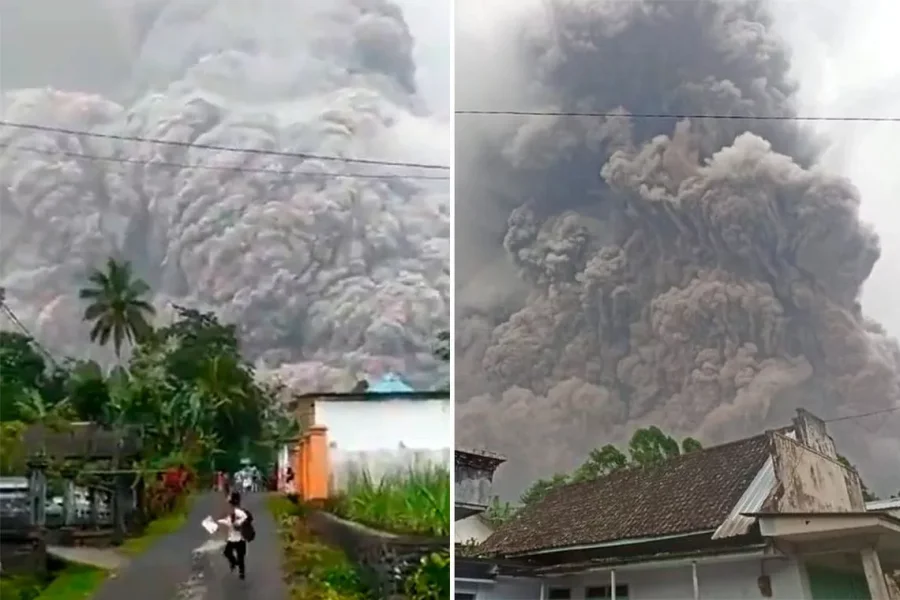 IMAGEN INTERNET. LO OBSERVADO.  Durante la erupci&oacute;n del volc&aacute;n.