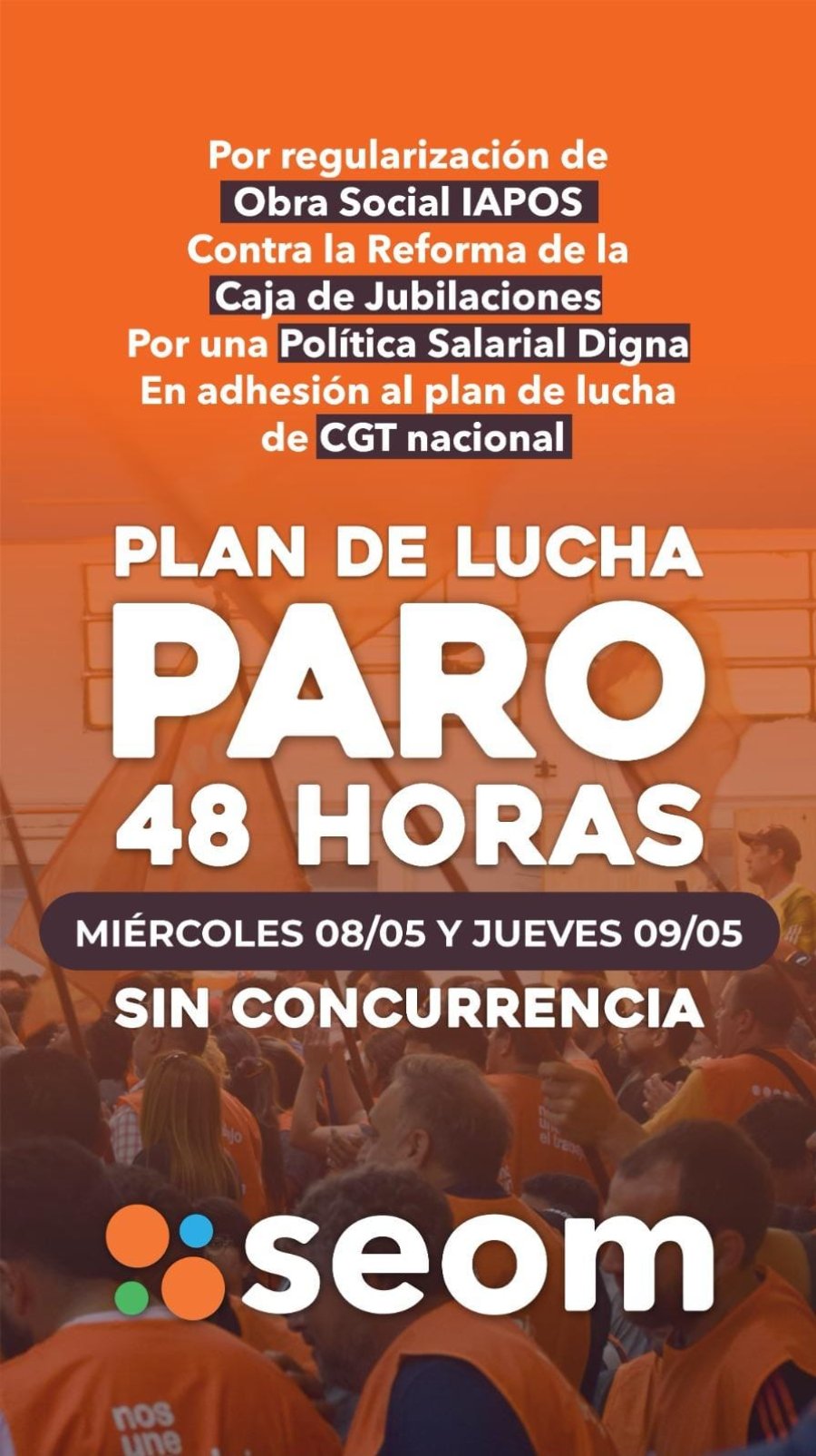 La convocatoria al paro del SEOM.