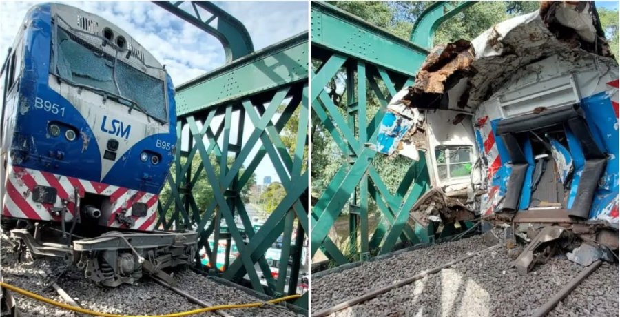 Los trenes que participaron del accidente ferroviario en Palermo.