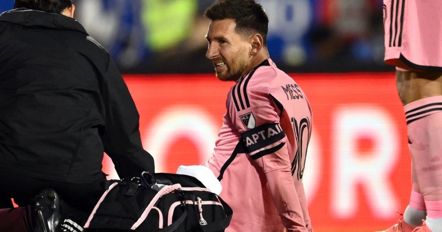 Messi fue atendido por un golpe en el último partido.
