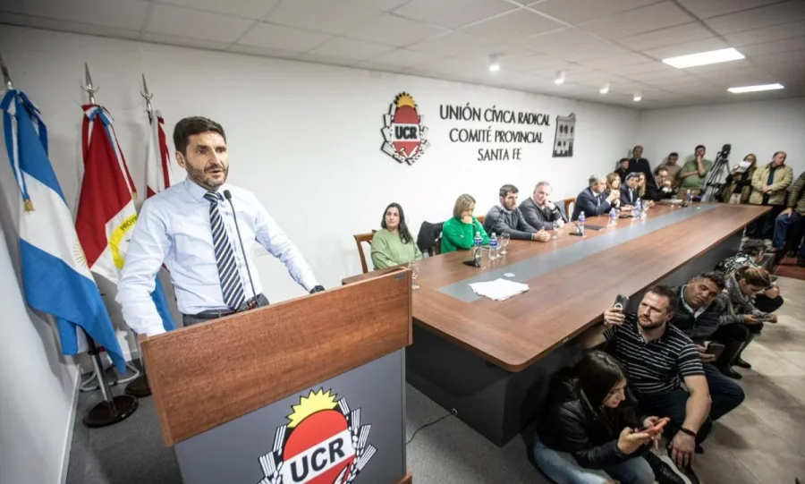 Pullaro durante su participaci&oacute;n en el acto radical.