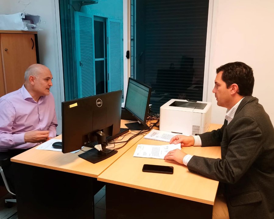 Sebasti&aacute;n Montenote y Mauro Gilabert durante el encuentro.