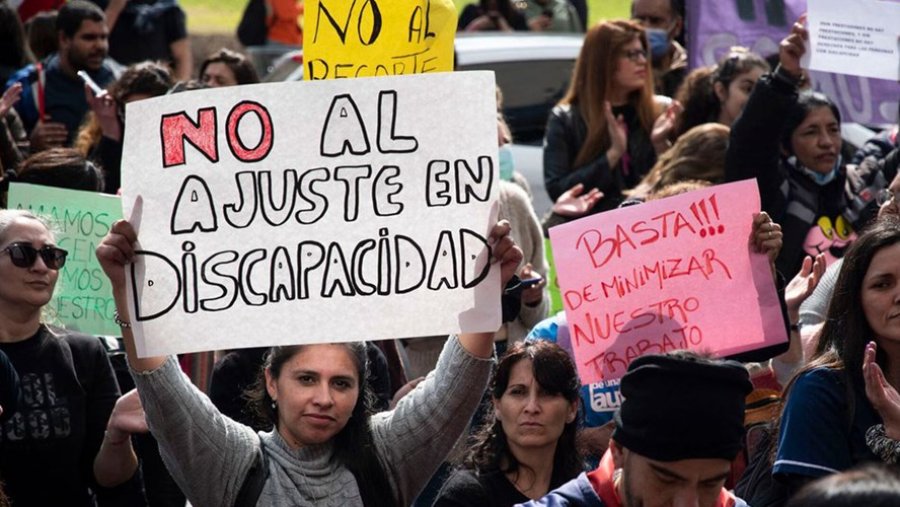 JORNADA DE PROTESTA. Una manifestaci&oacute;n nacional exigi&oacute; que contin&uacute;e vigente el sistema &uacute;nico de Prestaciones B&aacute;sicas de Atenci&oacute;n Integral a favor de las Personas con Discapacidad.