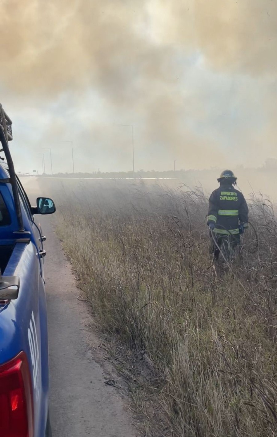 El humo complicaba la visibilidad.