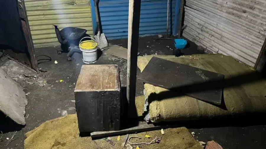 El sitio donde fue hallado el menor de edad raptado.