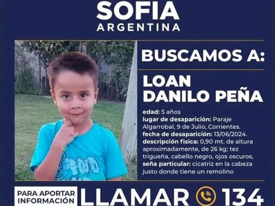 Las autoridades nacionales activaron el programa Alerta Sofía por Loan.