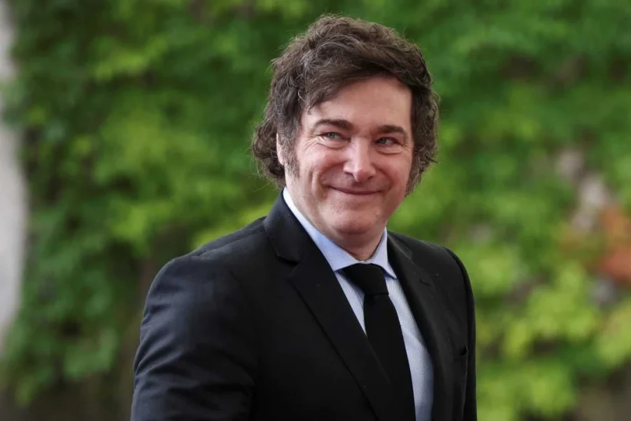 Javier Milei en la Canciller&iacute;a en Berl&iacute;n, Alemania.