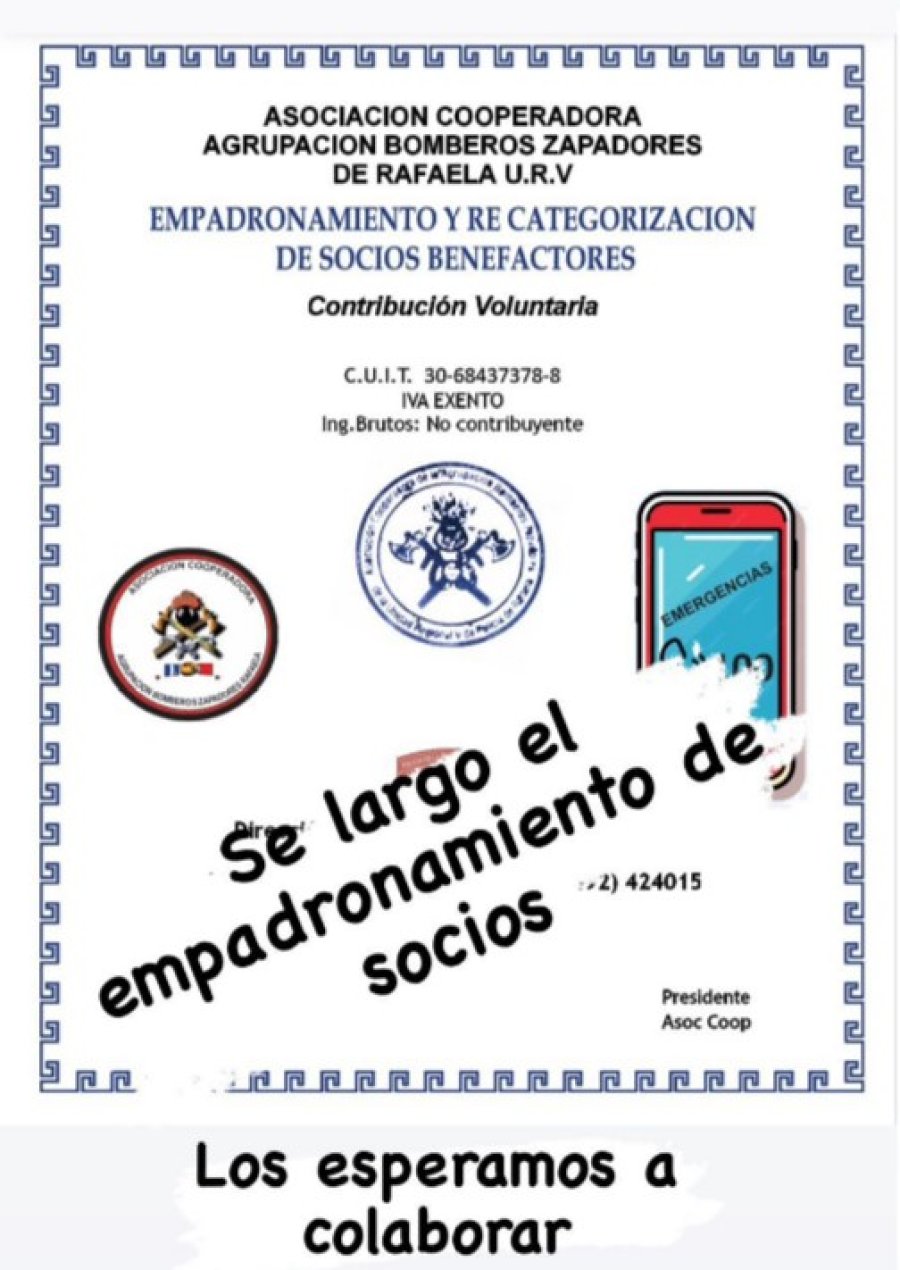 Los cobradores llevarán una identificación y un cartón firmado como el de esta foto.