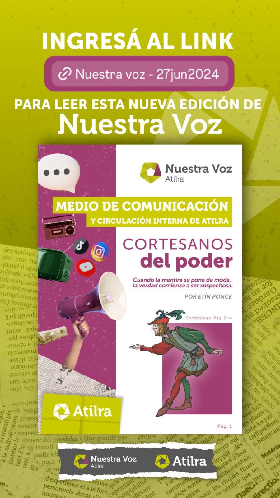 Portada del medio de comunicaci&oacute;n de Atilra.
