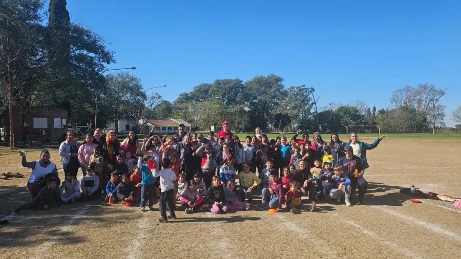 Los escolares que participaron de la actividad.
