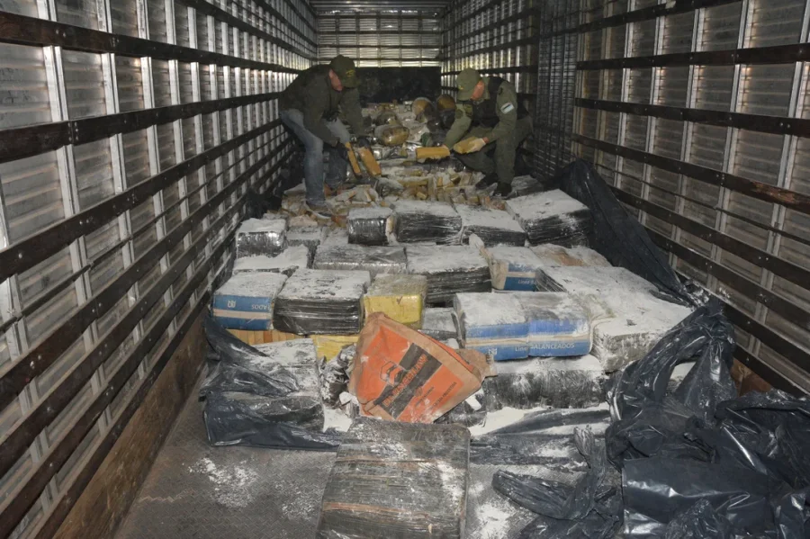 Secuestraron ocho toneladas de marihuana en un camión gracias a la perra Loana.