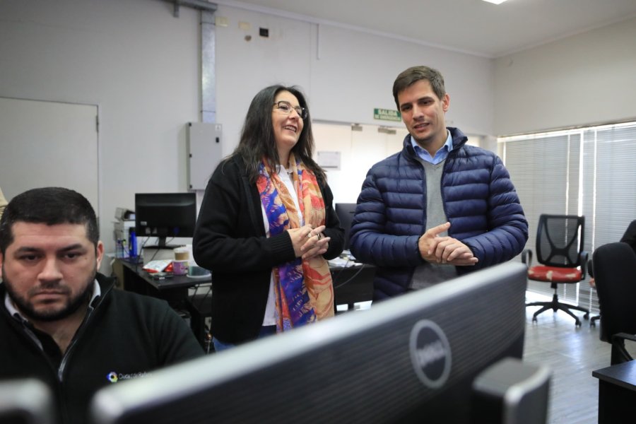 VISITA. Viotti recorri&oacute; el mi&eacute;rcoles las instalaciones del Centro de Monitoreo de nuestra ciudad.