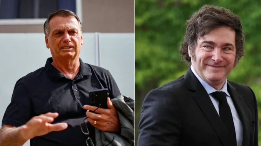 NA: Jair Bolsonaro, expresidente de Brasil, y Javier Milei.