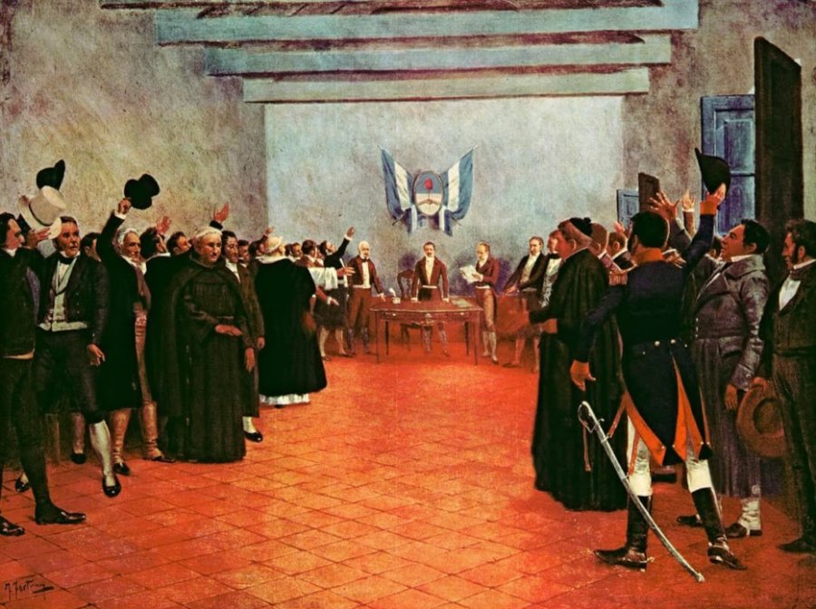 PURA HISTORIA. El Congreso de Tucum&aacute;n inmortalizado en una obra de Francisco Fortuny.