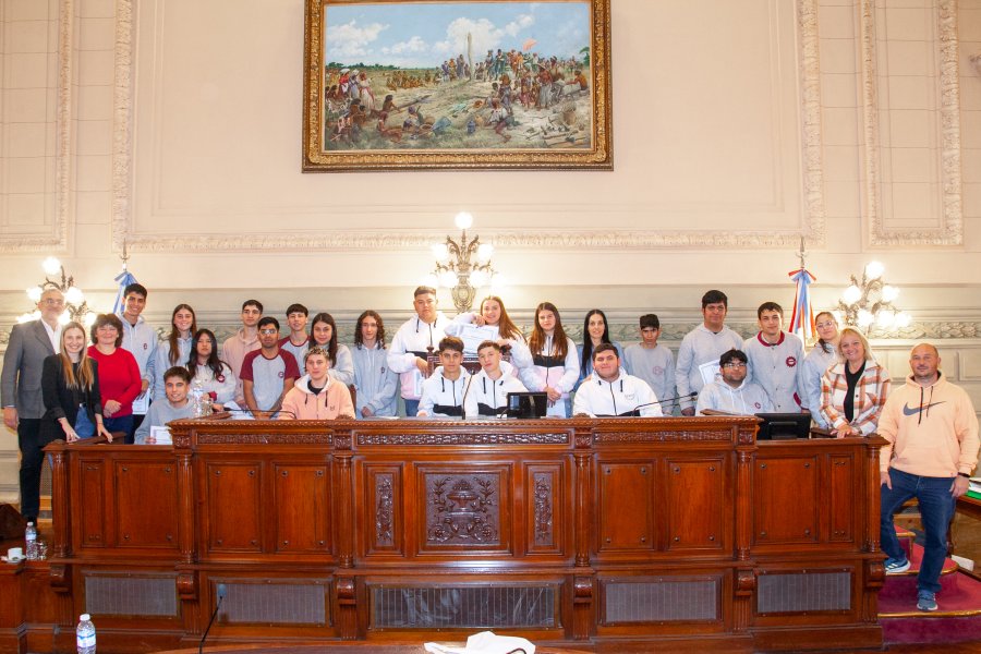 El grupo que estuvo en la C&aacute;mara de Senadores.