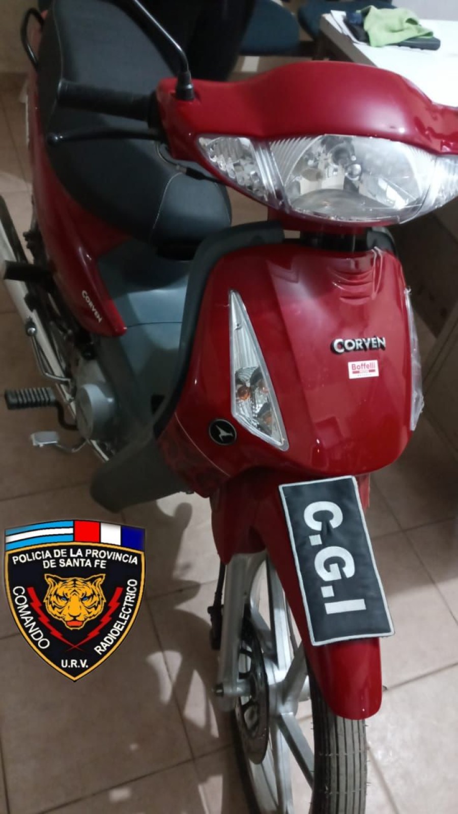 Personal de Cuerpo Guardia Infantería y GUR recuperaron una motocicleta sustraída minutos antes.