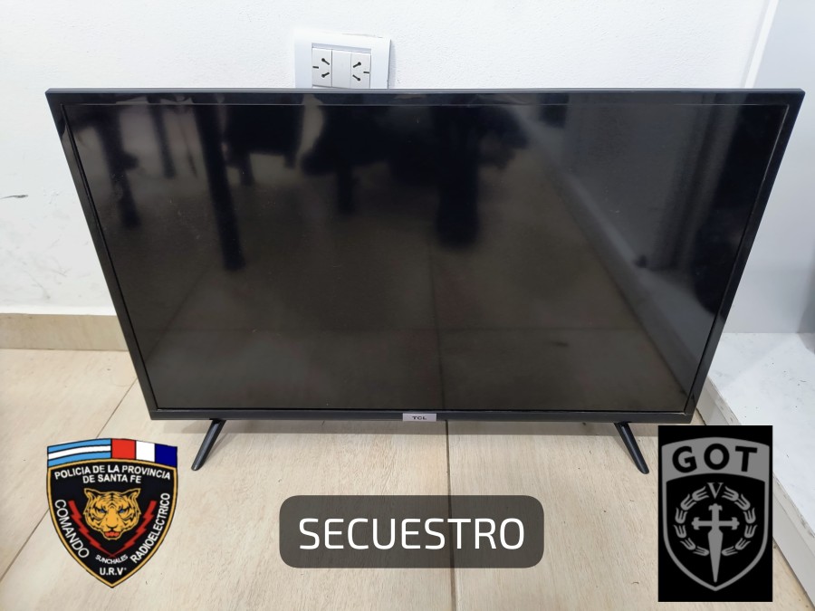 El televisor presuntamente malhabido.