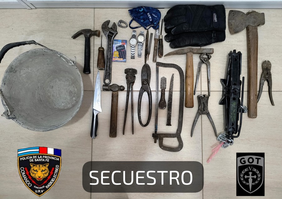 <i>Las herramientas que transportaba el menor de edad que qued&oacute; en libertad.</i>