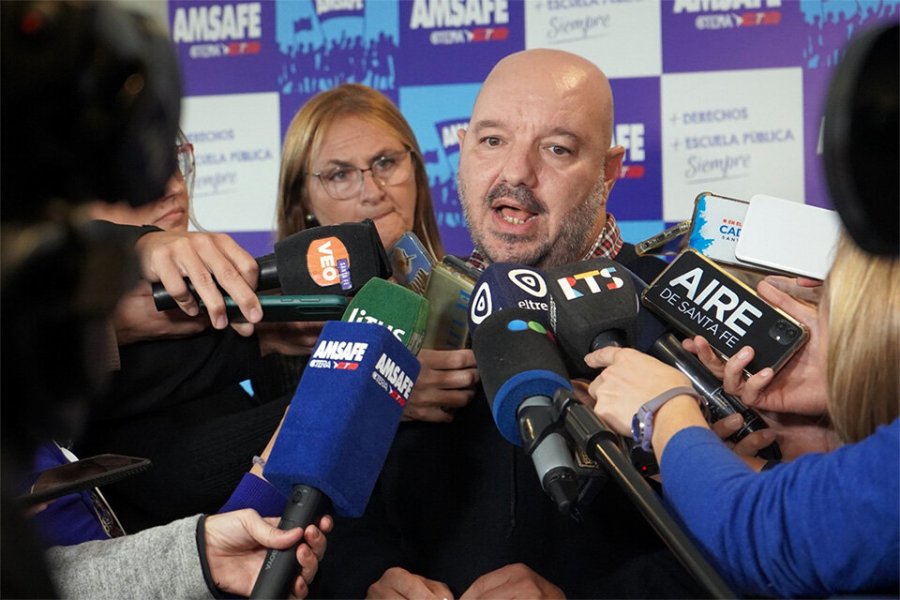 RODRIGO ALONSO. El secretario general de AMSAFE pidi&oacute; que julio entre en la propuesta salarial