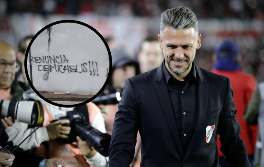 El mensaje contra Martín Demichelis escrito en la pared