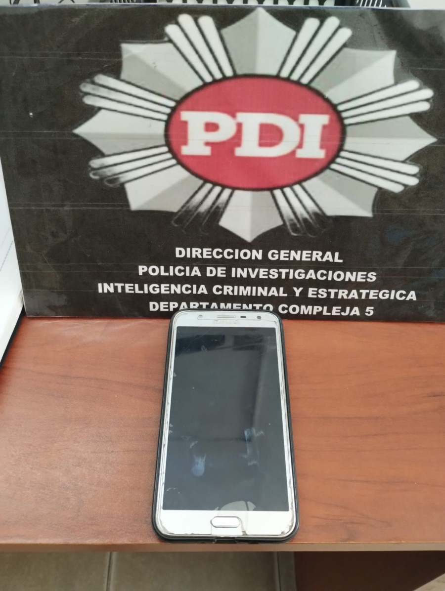 El dispositivo móvil hurtado y recuperado por el Departamento Complejas 5 de PDI.