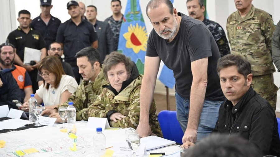 Milei y Kicillof en Bahía Blanca a comienzos de año.