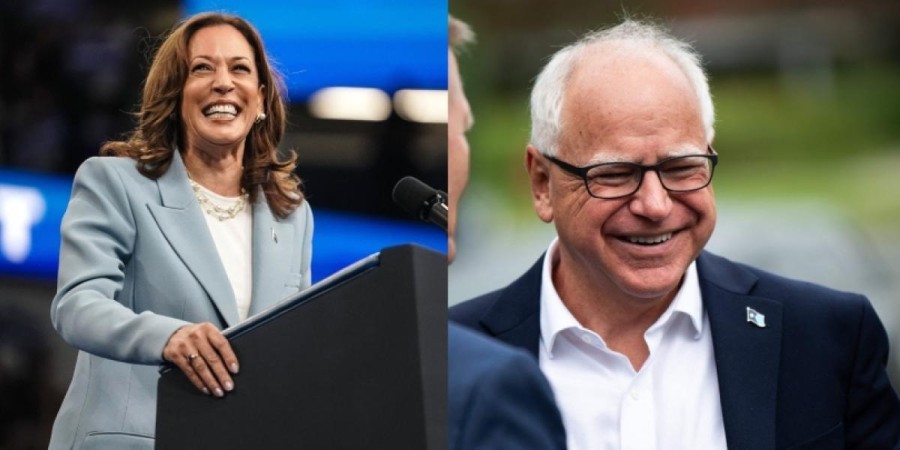 Kamala Harris y Tim Walz, su compañero de fórmula.
