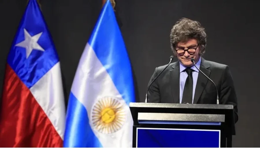 Milei expuso en Chile.