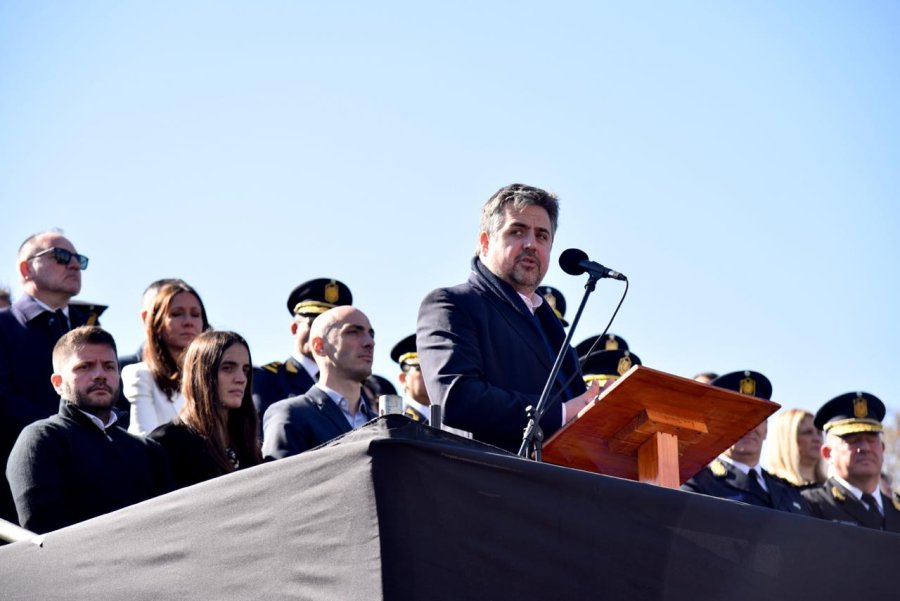 El ministro Cococcioni ayer en Rosario, al participar del acto por el 170&deg; aniversario de la Polic&iacute;a de esa ciudad.