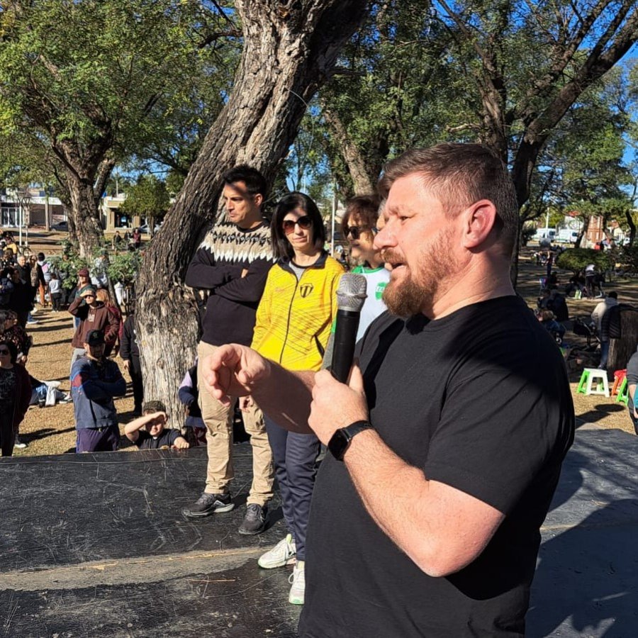 El intendente, Pablo Pinotti, durante su mensaje.